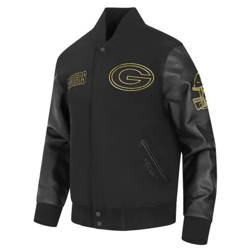 Wool and leather Green Bay Packers varsity jacket for men and women in USA