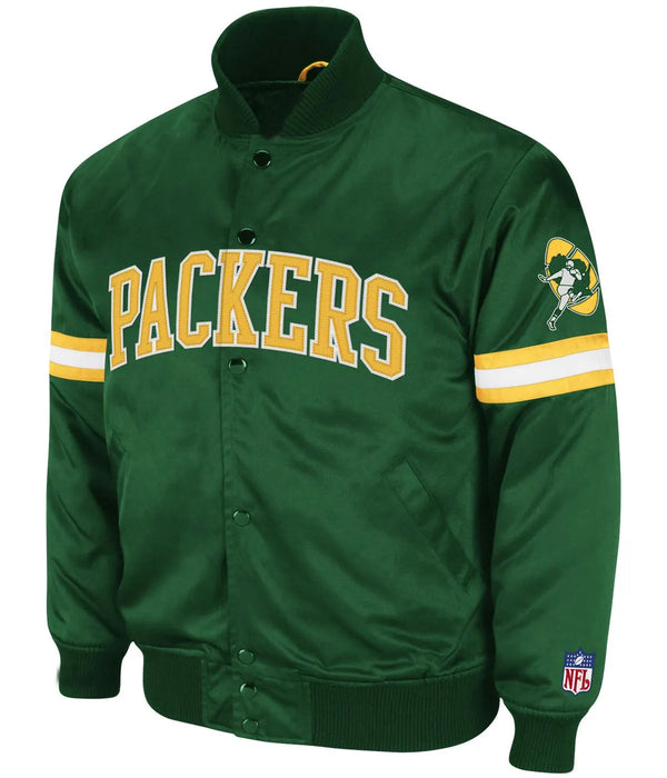 Front View Front View Bomber Backup Bay Packers Green Jacket