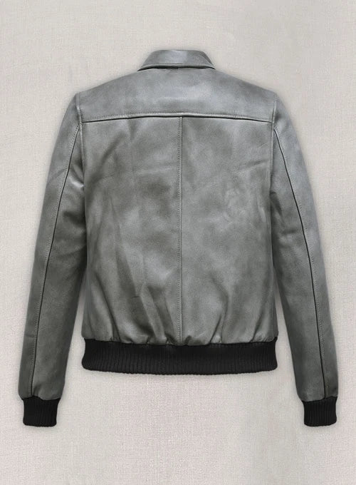 Chic Harbor Gray Leather Jacket Inspired by Kendall Jenner
