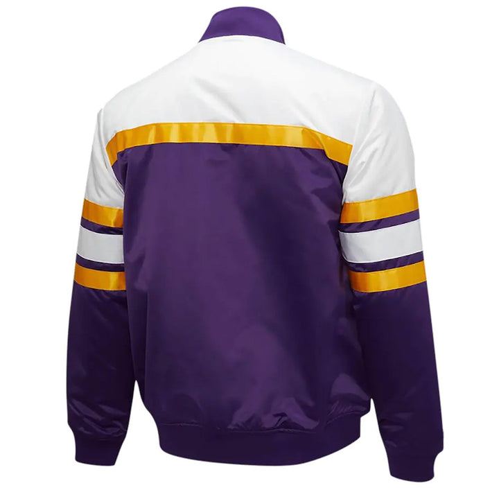 Hardwood Classics Script LA Lakers Satin Jacket Back View