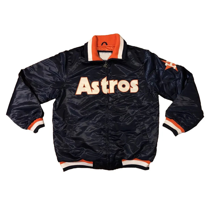 Black jacket with 'Astros' text on a white background