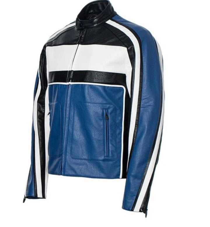 Handmade men’s cowhide leather streetwear jacket

