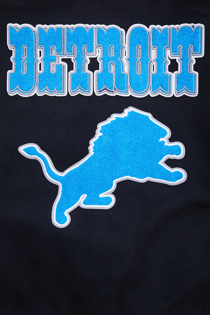 Official NFL Detroit Lions Leather Jacket with Bold Team Graphics