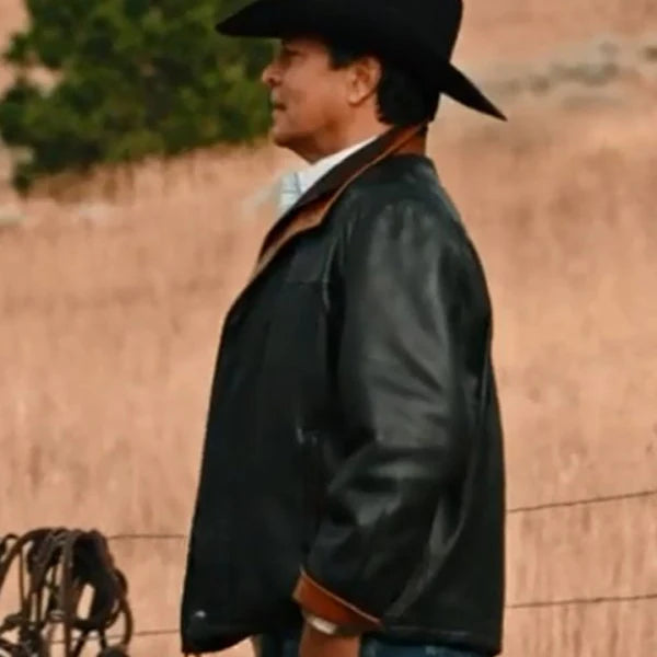 Fashion inspiration: Thomas Rainwater leather jacket in Yellowstone in American style