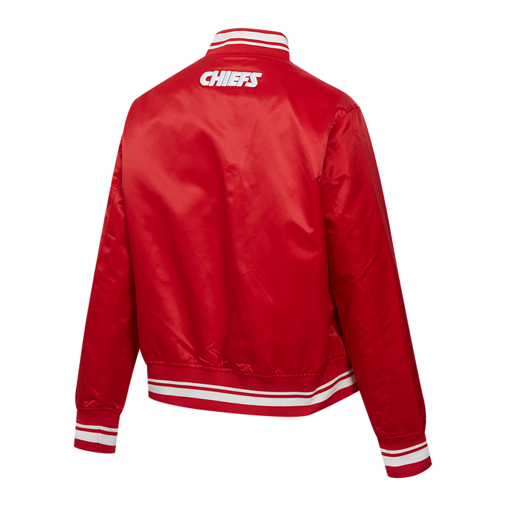 Kansas City Chiefs jacket back view with embroidered CHIEFS logo.