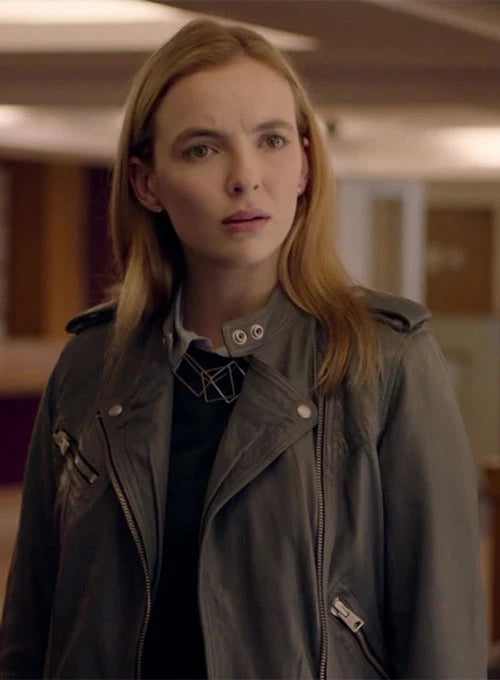 Chic Leather Jacket Worn by Jodie Comer in Doctor Foster
