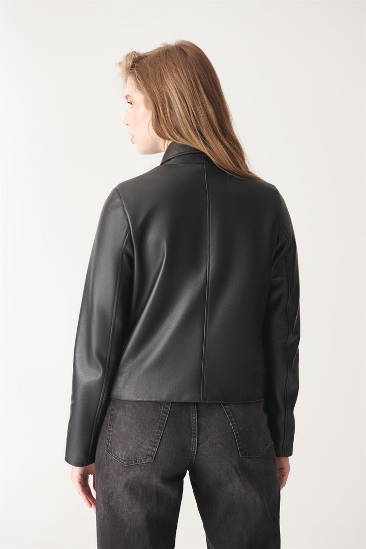 Chic Fashion Choice: Black Sport Leather Jacket by JULIET in United state market