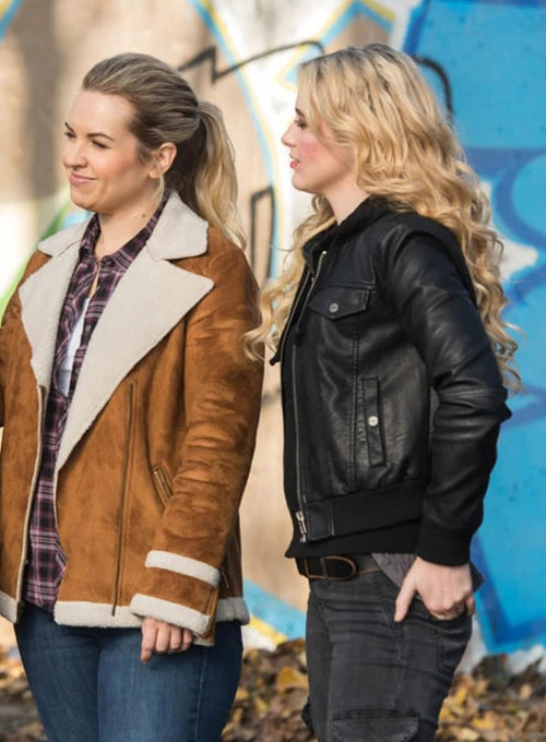 Supernatural inspired leather jacket worn by Kathryn Newton in USA