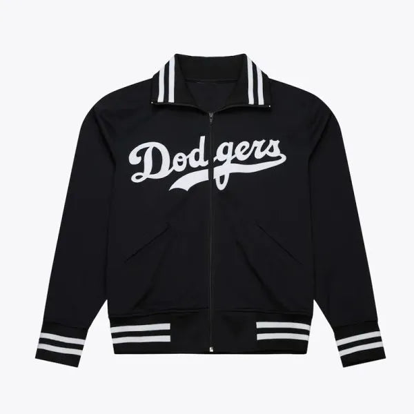 LA Dodgers vintage logo replica jacket front view

