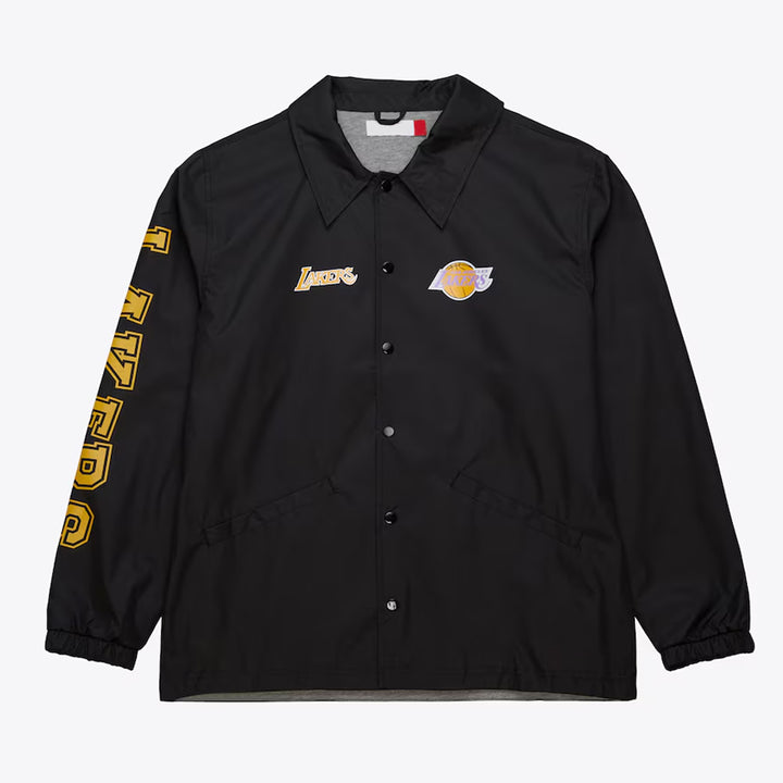 LA Lakers Black Coaches Jacket Front View