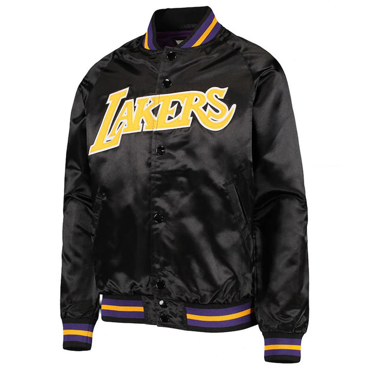 LA Lakers Lightweight Black Satin Jacket