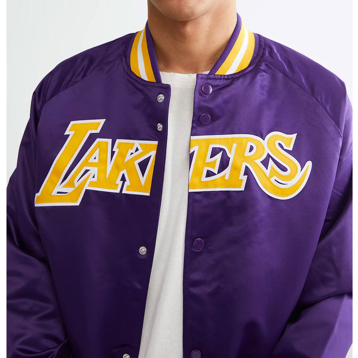 LA Lakers Lightweight Black Satin Jacket