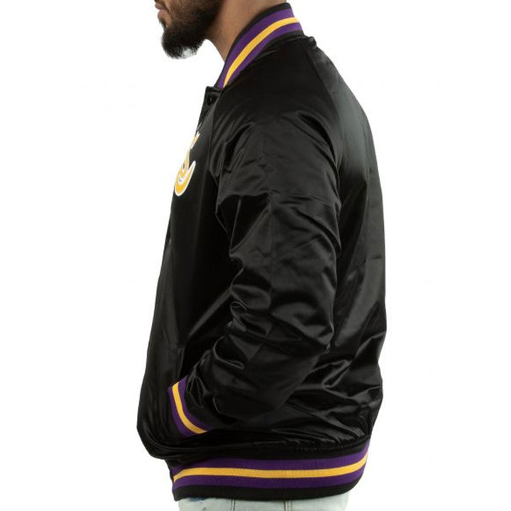 LA Lakers Lightweight Black Satin Jacket