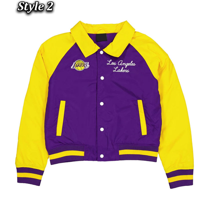 LA Lakers Purple and Yellow Throwback Jacket