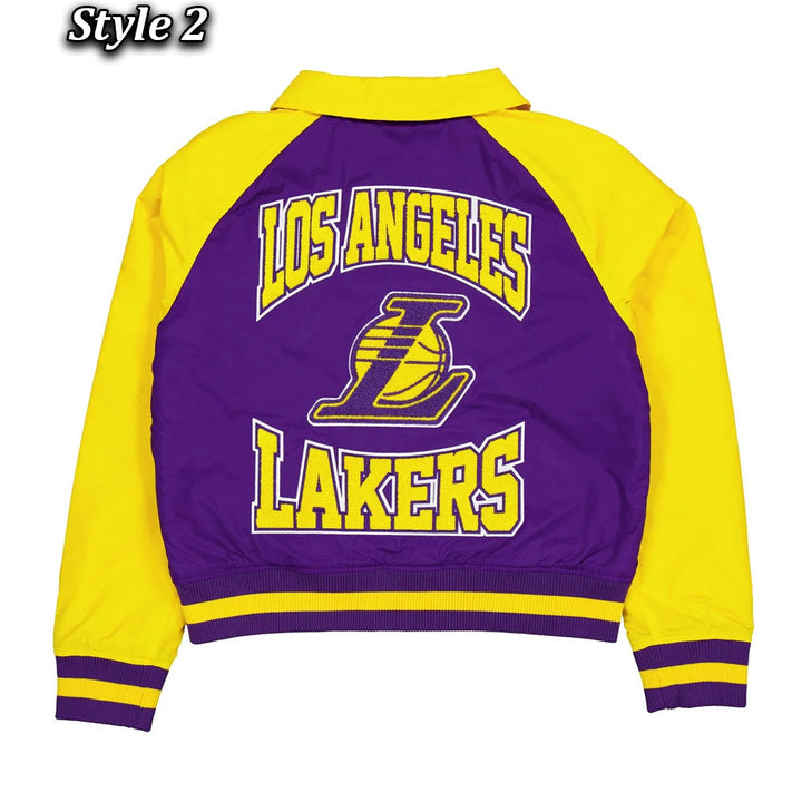 LA Lakers Purple and Yellow Throwback Jacket