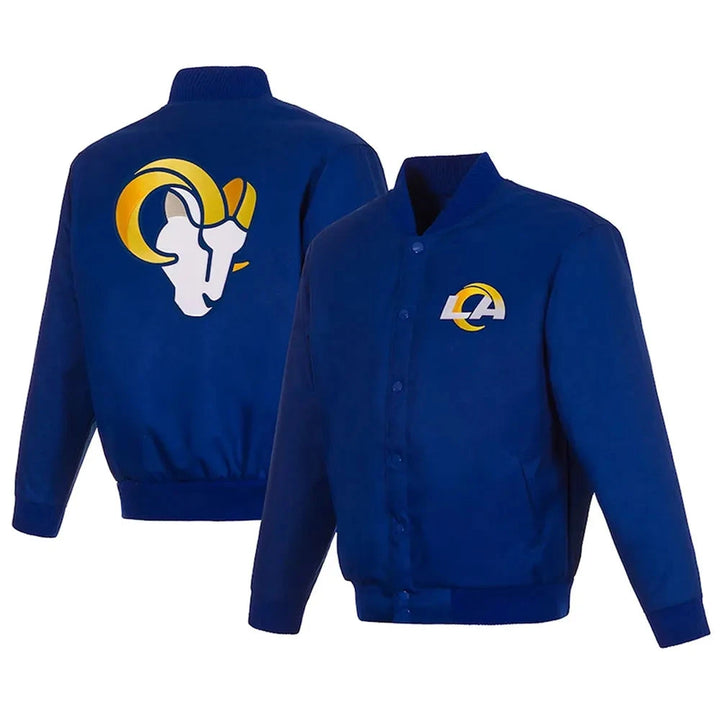 Stylish LA Rams Royal Blue Jacket with Classic Varsity Design in American style