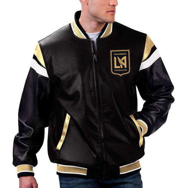 MLS Los Angeles FC leather jacket back view in American style