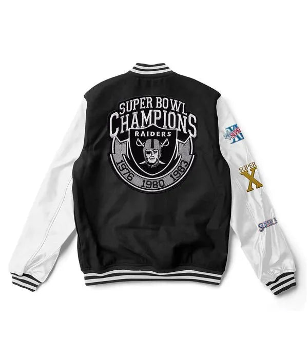 Raiders wool leather varsity jacket in USA