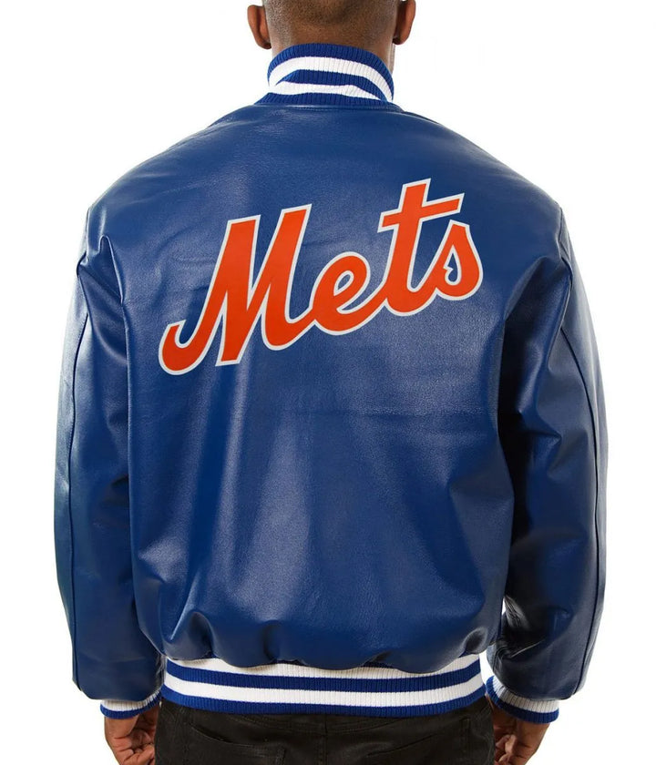 MLB leather jacket for Mets fans


