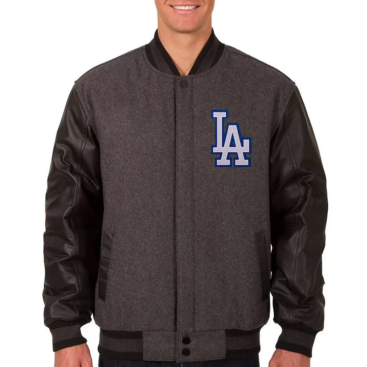 Los Angeles Dodgers varsity jacket black and charcoal

