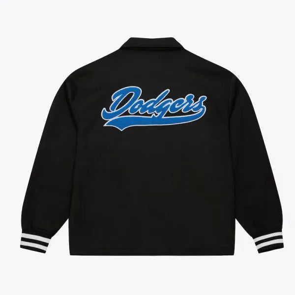 Embroidered LA Dodgers logo on left chest

