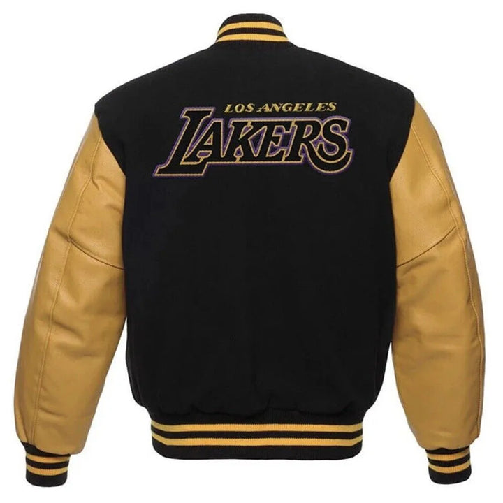 Back View NBA Los Angeles Lakers Black/Gold Varsity Jacket