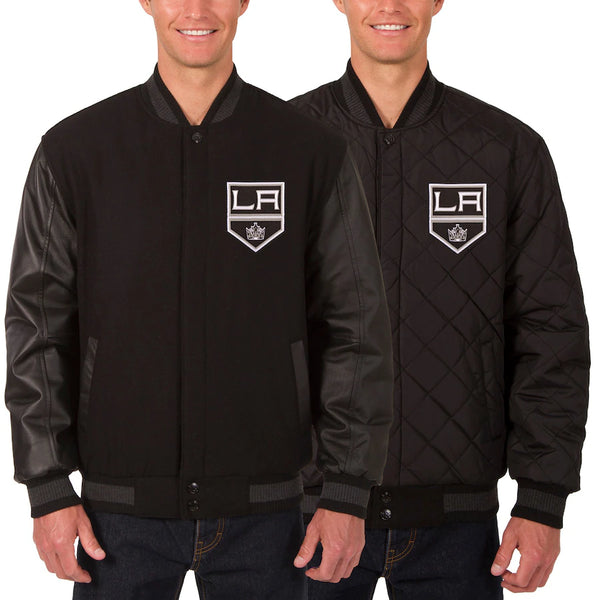 Shop MLB Los Angeles Kings Two Hit Wool & Leather Reversible Jacket