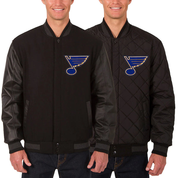 st louis blues reversible wool and leather two hit jacket in USA