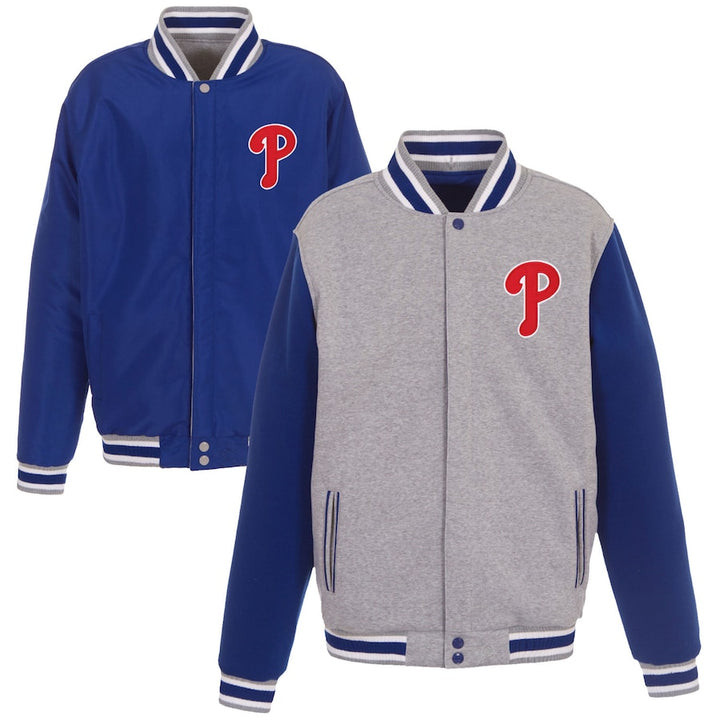reversible philadelphia phillies snap‑front fleece jacket in USA
