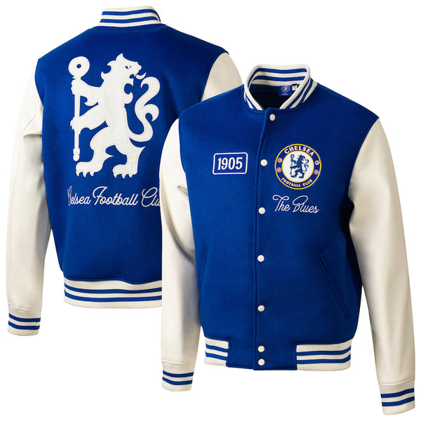 Men's Sport Design Sweden Free Kick Wool Varsity Jacket - Blue