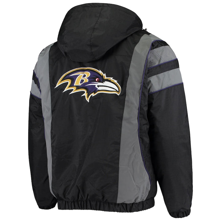 Reflective half-zip Ravens jacket side profile


