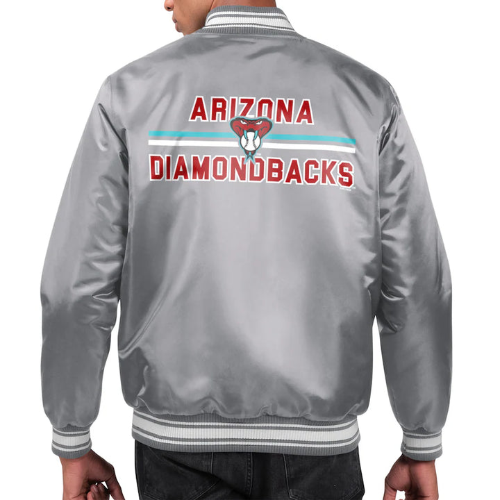 Arizona Diamondbacks Team Logo Satin Varsity Full-Snap Jacket