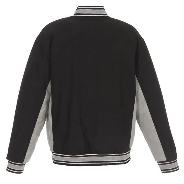 Black and gray wool Miami Marlins accent jacket in American Style