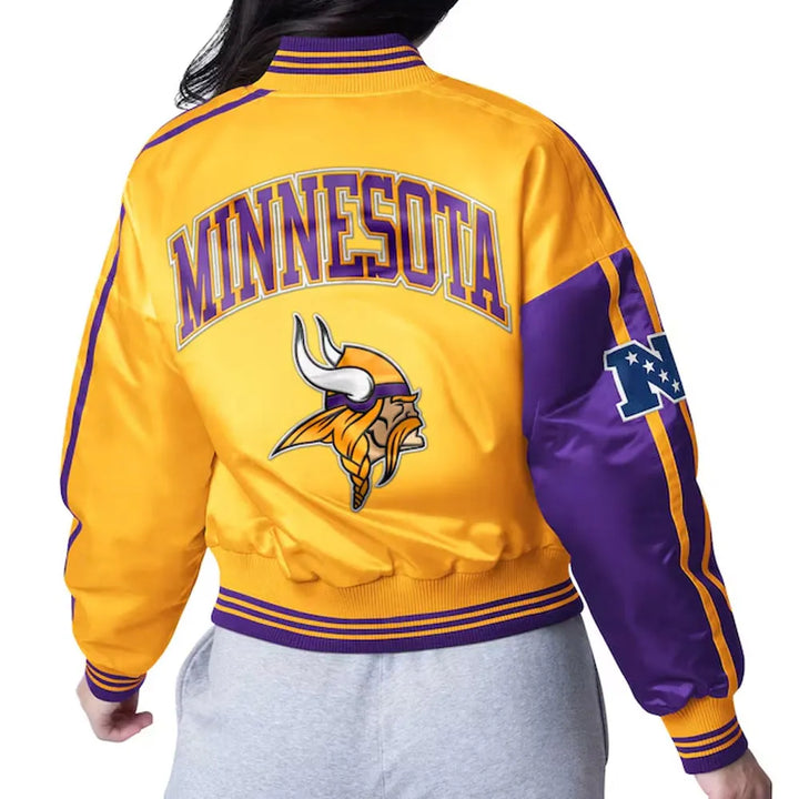 Cropped Vikings varsity jacket for men and women

