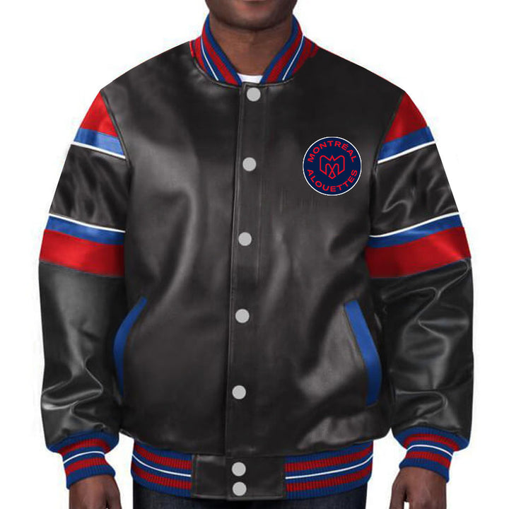 Stylish Montreal Alouettes team jacket design in USA