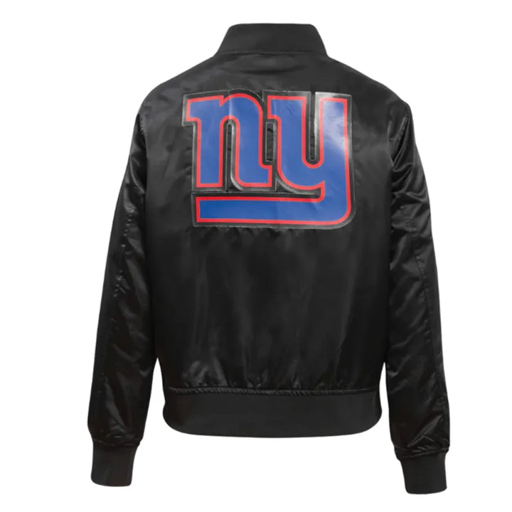 Black jacket with a large 'NY' logo on the back against a white background in USA