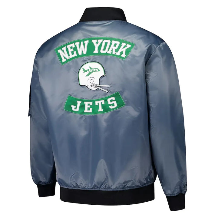 Unisex Jets satin full-zip bomber jacket

