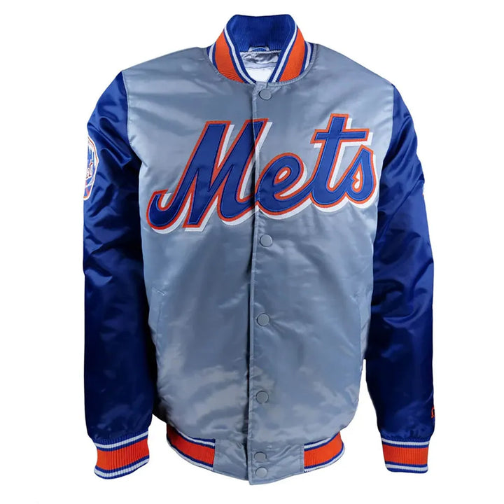 New York Mets exclusive satin jacket blue and gray

