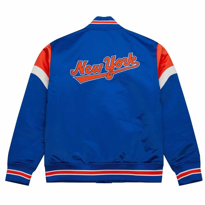 Royal blue satin Mets varsity jacket