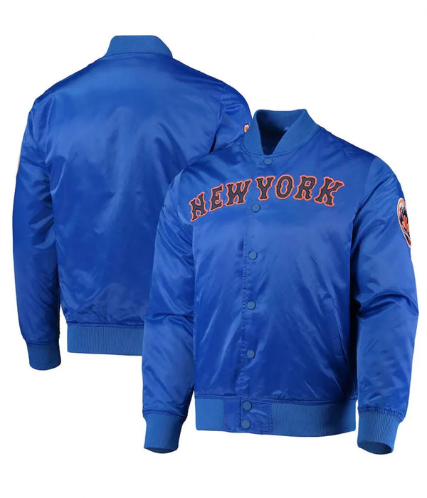 New York Mets royal blue satin jacket

