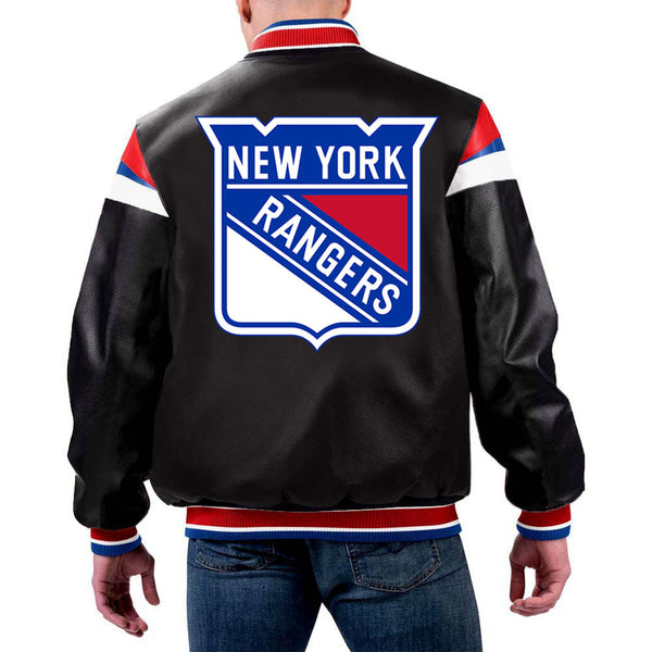 NHL New York Rangers Leather Jacket by TJS in USA