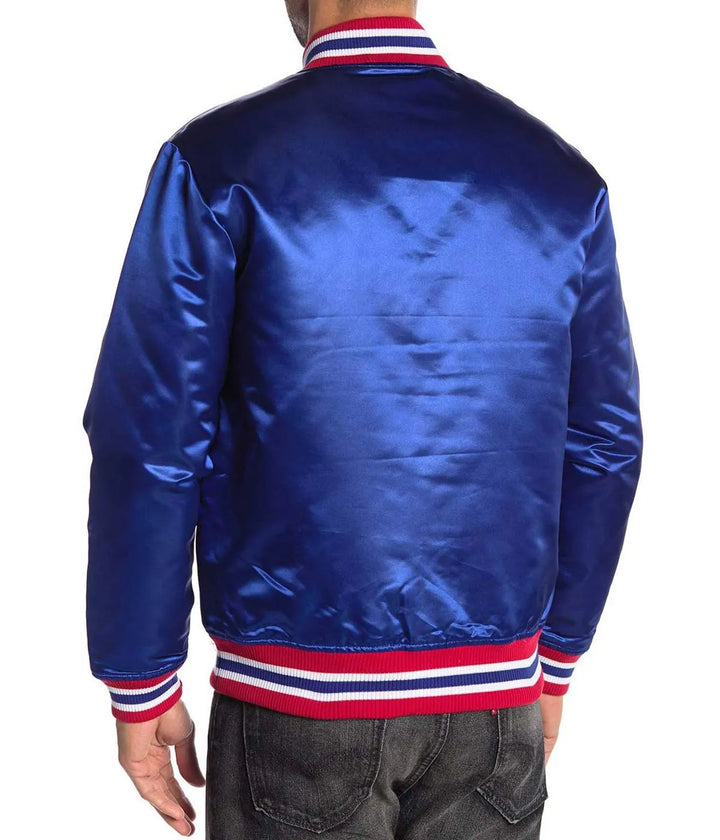 Lightweight satin outerwear featuring Giants branding in USA