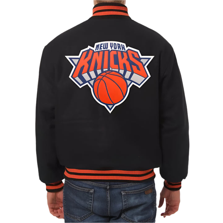 back view knicks black wool jackets