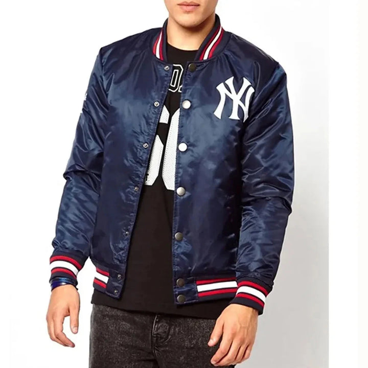 High-Quality New York Yankees Baseball Jacket with Satin Finish in USA