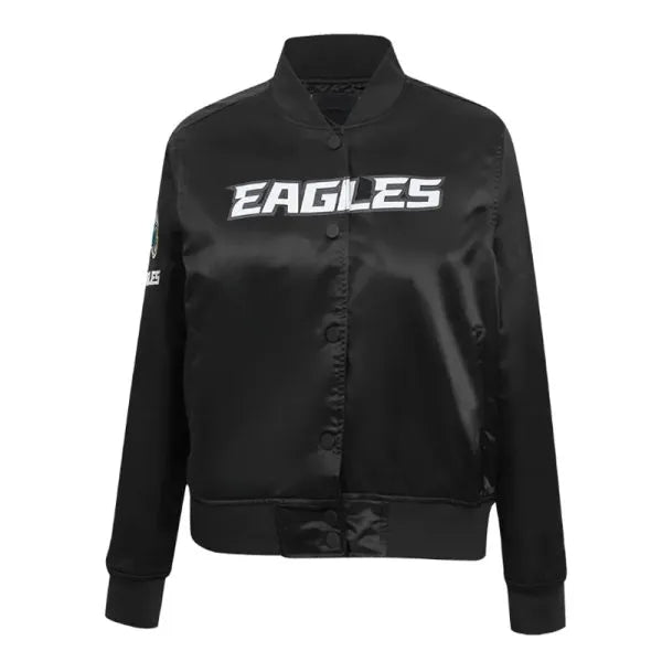 Shop Classic Philadelphia Eagles Black Satin Jacket