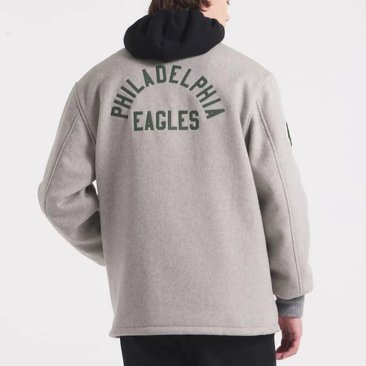 Unisex Philadelphia Eagles snap-tab varsity jacket in USA