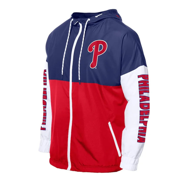Philadelphia Phillies red and royal hoodie windbreaker in USA