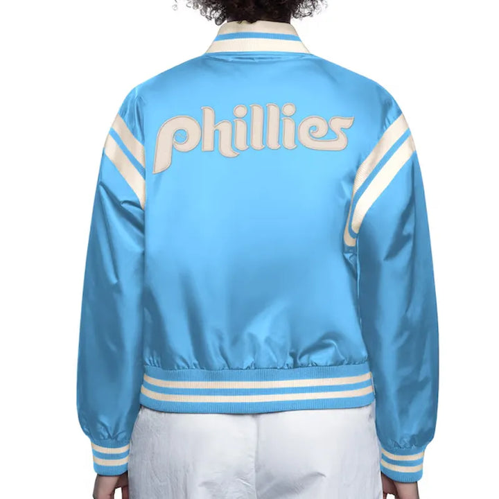Phillies light blue retro varsity jacket in UK