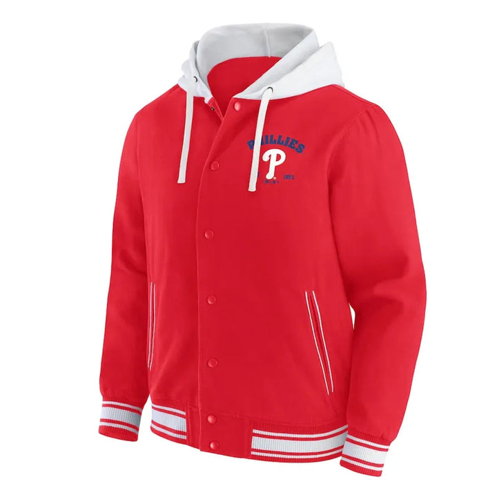 Unisex Phillies red snap-tab jacket in American Style