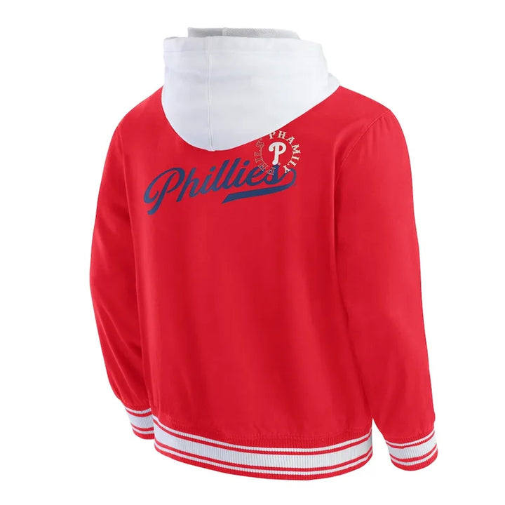 Phillies fan jacket with hood and buttons in USA